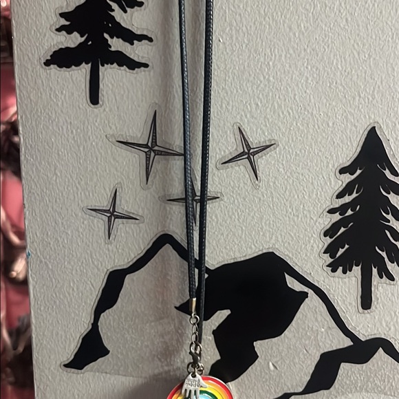 Pride blue denim / jean Spring jacket women’s XL rainbow necklace $6.99 shipping - Picture 6 of 8